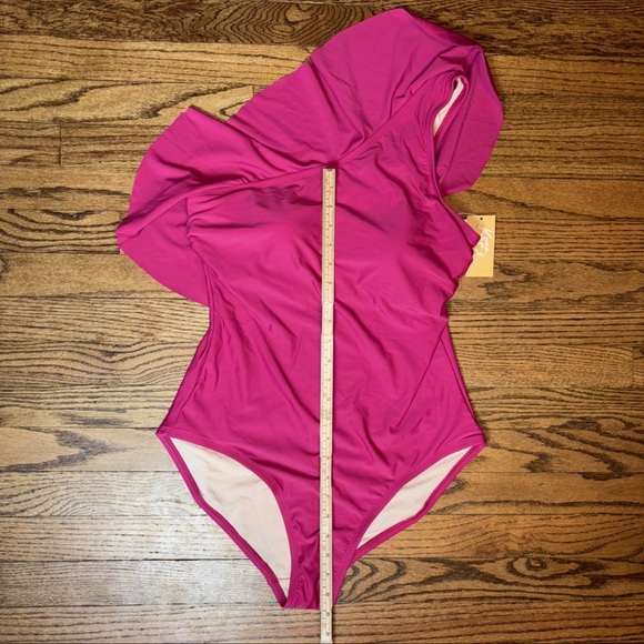 Kona Sol‎ Woman Large Swimsuit High Waisted One Piece Hot Pink Beach Sexy NWT - Picture 11 of 13